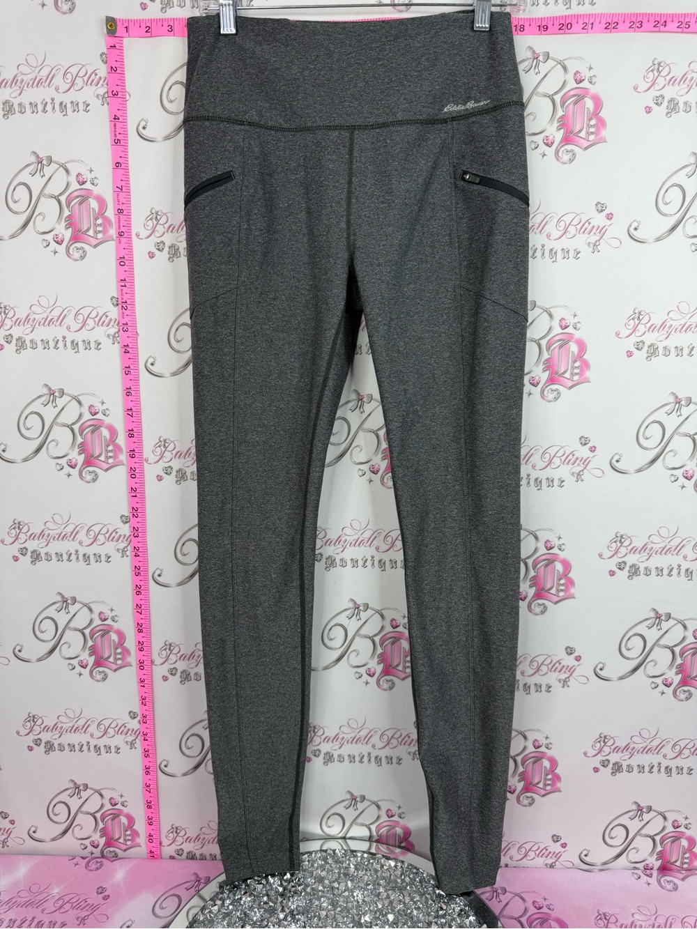 Eddie Bauer tights Charcoal Gray High-Waist Performance leggings Pockets